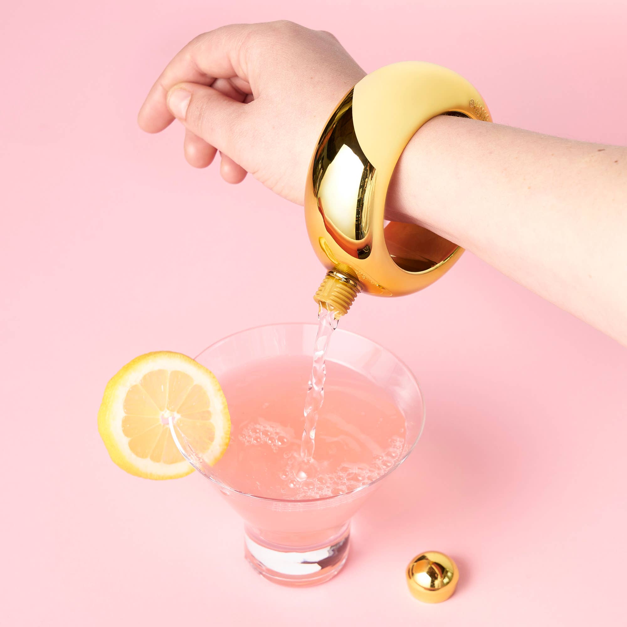 Blush - Wholesale Flask - Gold Plastic Bangle Flask3