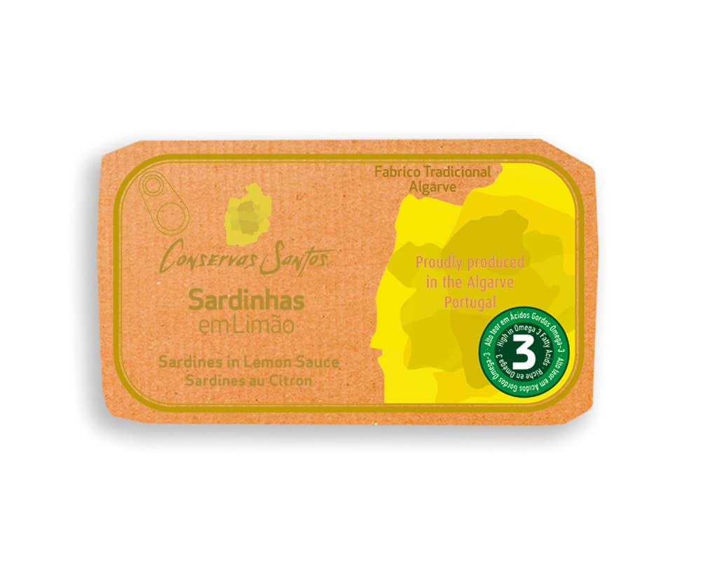 Campos Santos & Conservas Santos - Produtos Regionais - Wholesale Tinned fish - Sardines in Lemon - 120g