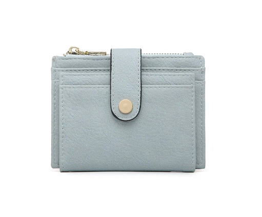 MiMi Wholesale - Wholesale Wallet - Women's - WL1904 Mini Snap Button Wallet & Cardholder w/ Zipper Pocket4