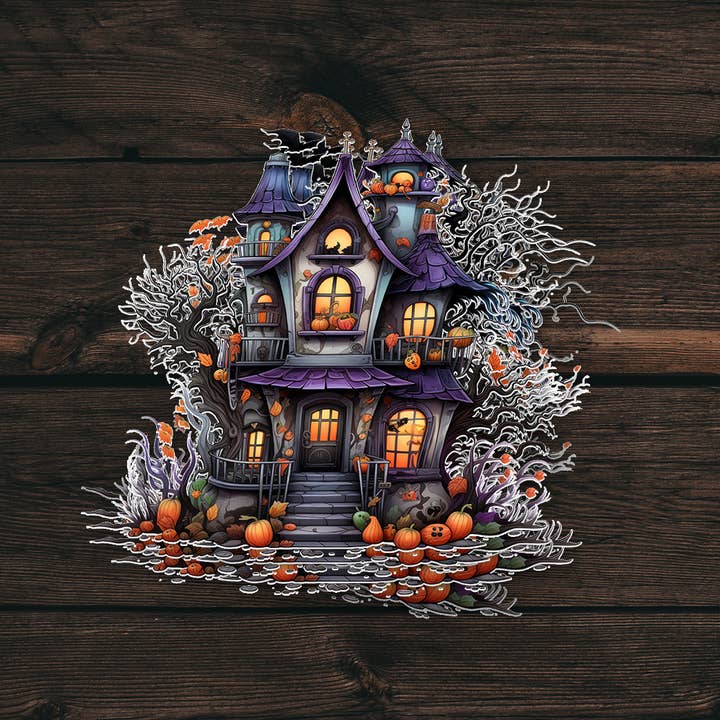 Casa Infestata Inquietante | Adesivo di Halloween | Vinile di Halloween per la vendita all'ingrosso da parte di PiggyPrintStickers