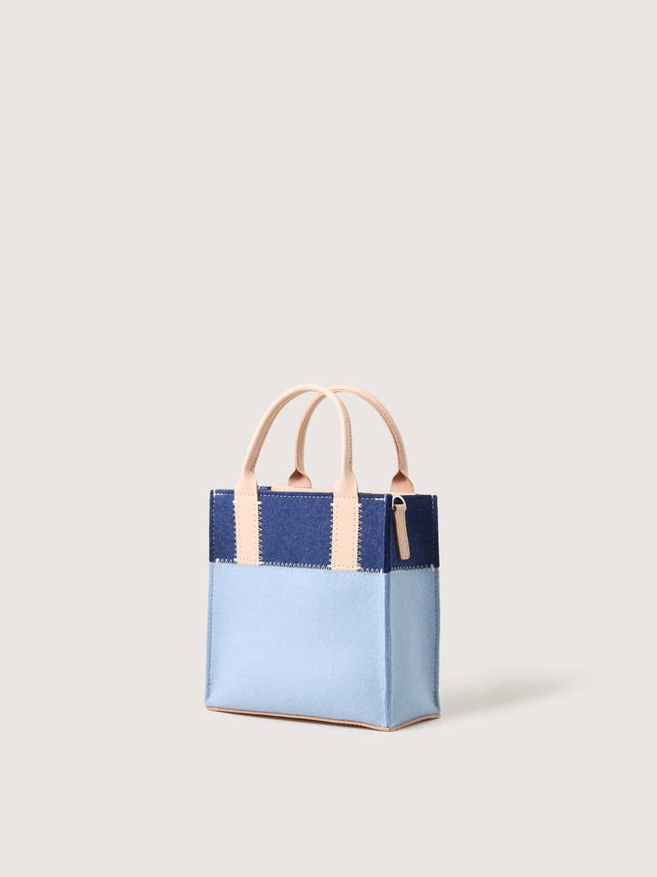 Jaunt Merino Wol Mini Tas - Hemel / Denim Vachetta voor wholesale door Graf Lantz