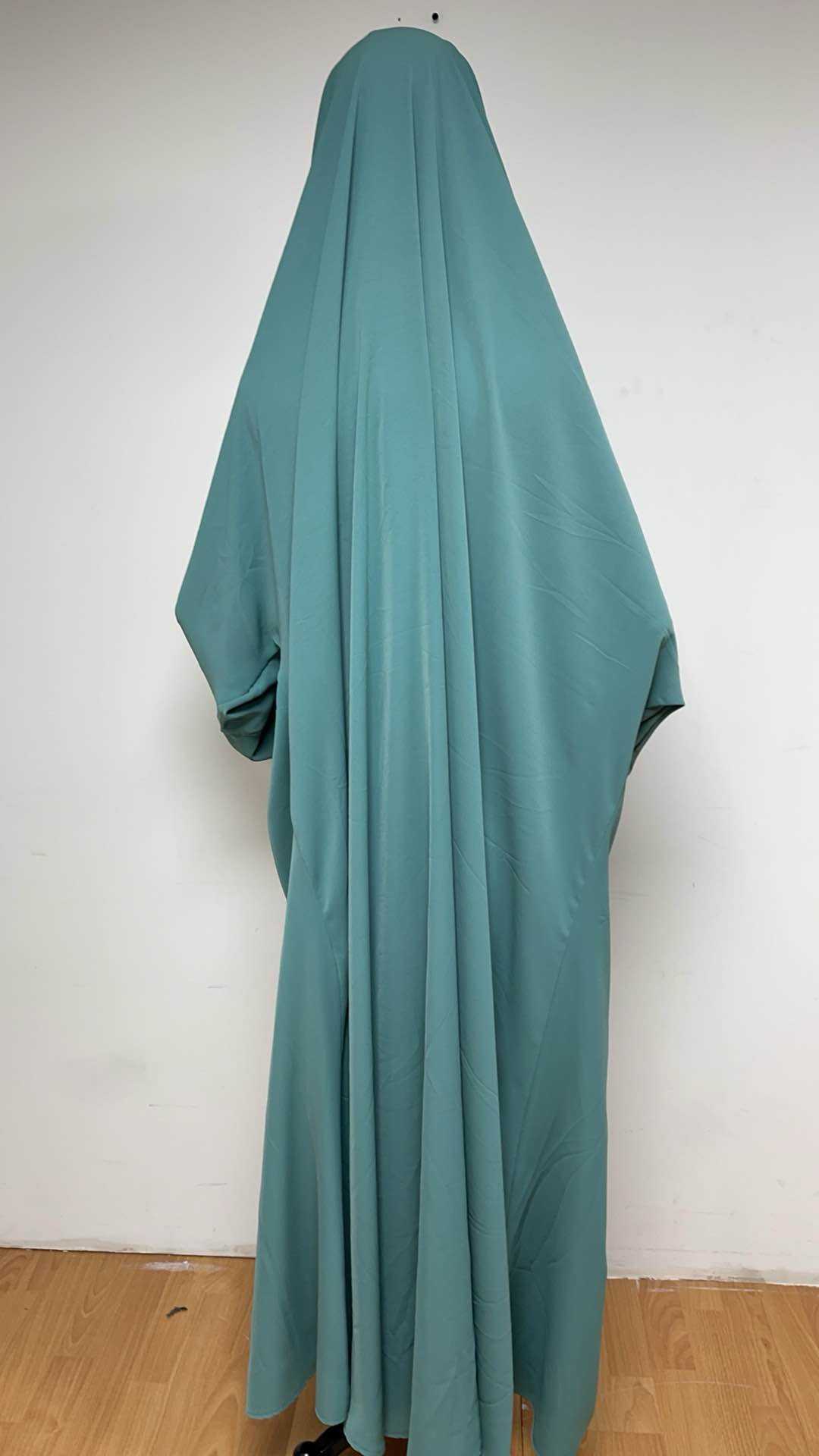Aawoe Abaya - Wholesale Kaftan - Women's - Long Medina silk jilbab with puff sleeves - 23054