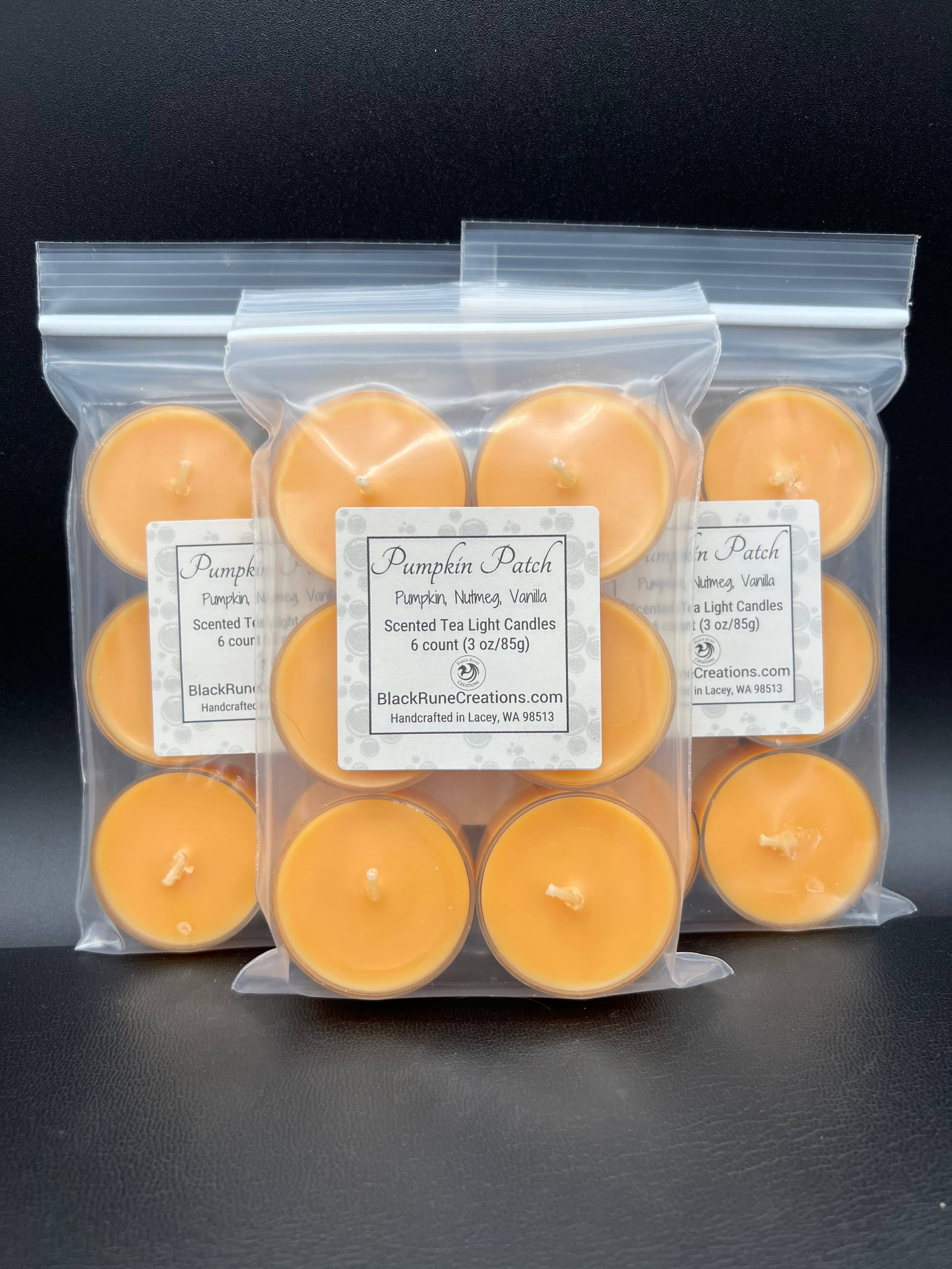 Black Rune Creations - Wholesale Tea Light Candles - Pumpkin Patch Natural Soy Wax Tea Light Candles1
