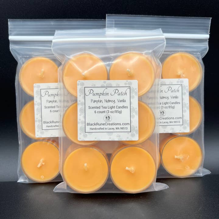 Black Rune Creations - Wholesale Tea Light Candles - Pumpkin Patch Natural Soy Wax Tea Light Candles1