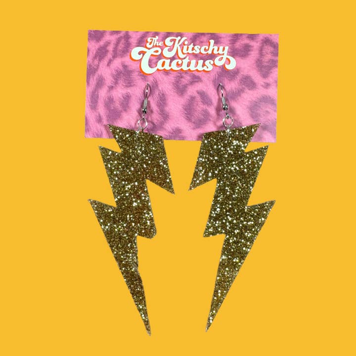 Gyldne År-Guldglitter Lynøreringe for engroshandel hos The Kitschy Cactus