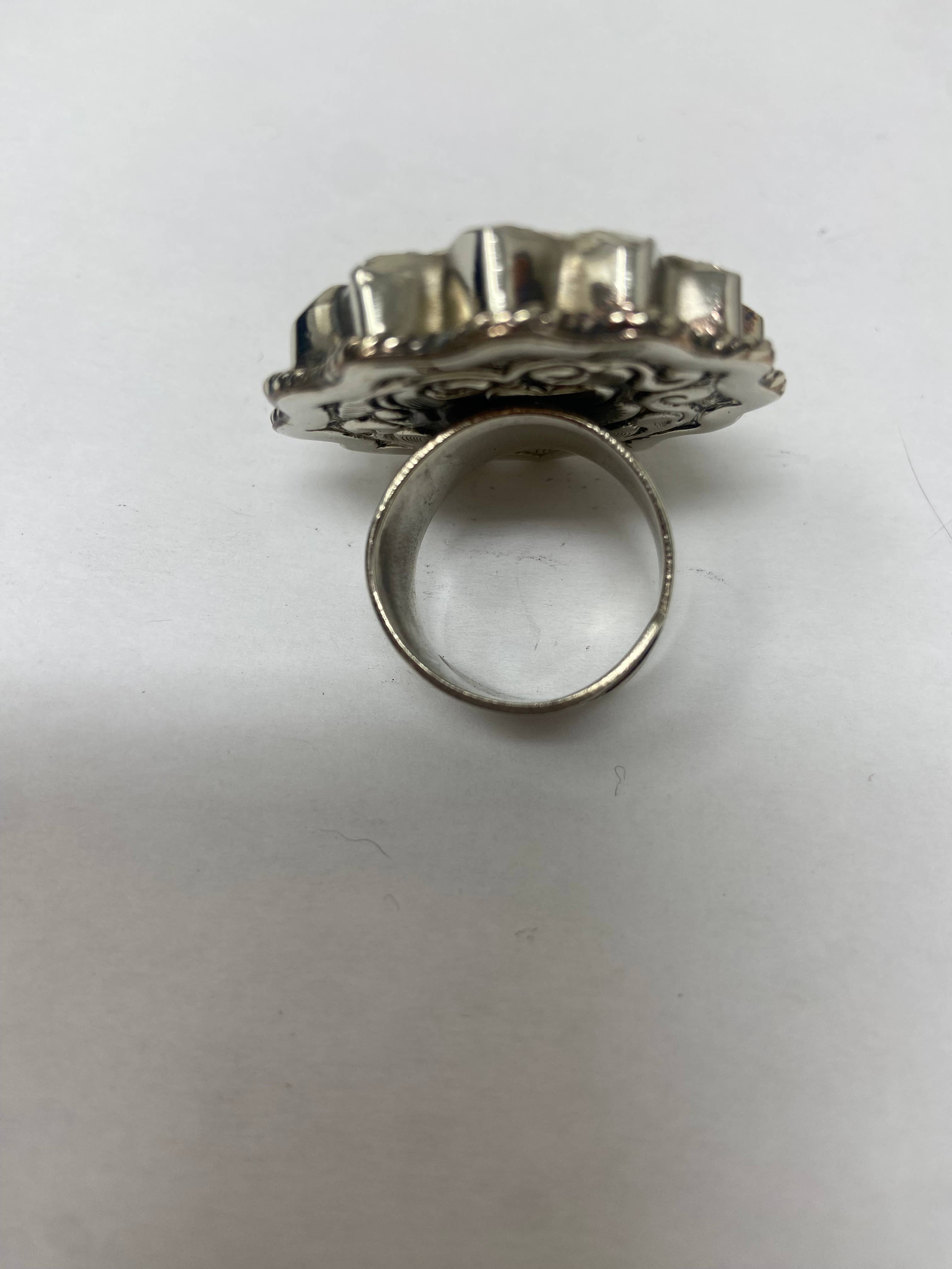 Kathmandu Jewelry - Vente Bague de cocktail/de cérémonie - Bague Soleil sculptée en os5