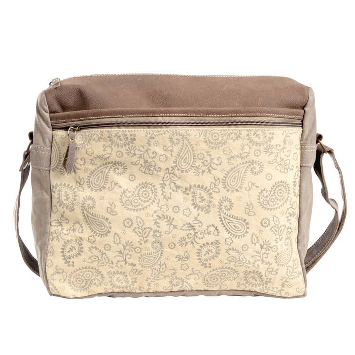 Paisley Canvas Bag With Front Zipper Pocket for wholesale by Clea Ray Canvas Bags & Clothing