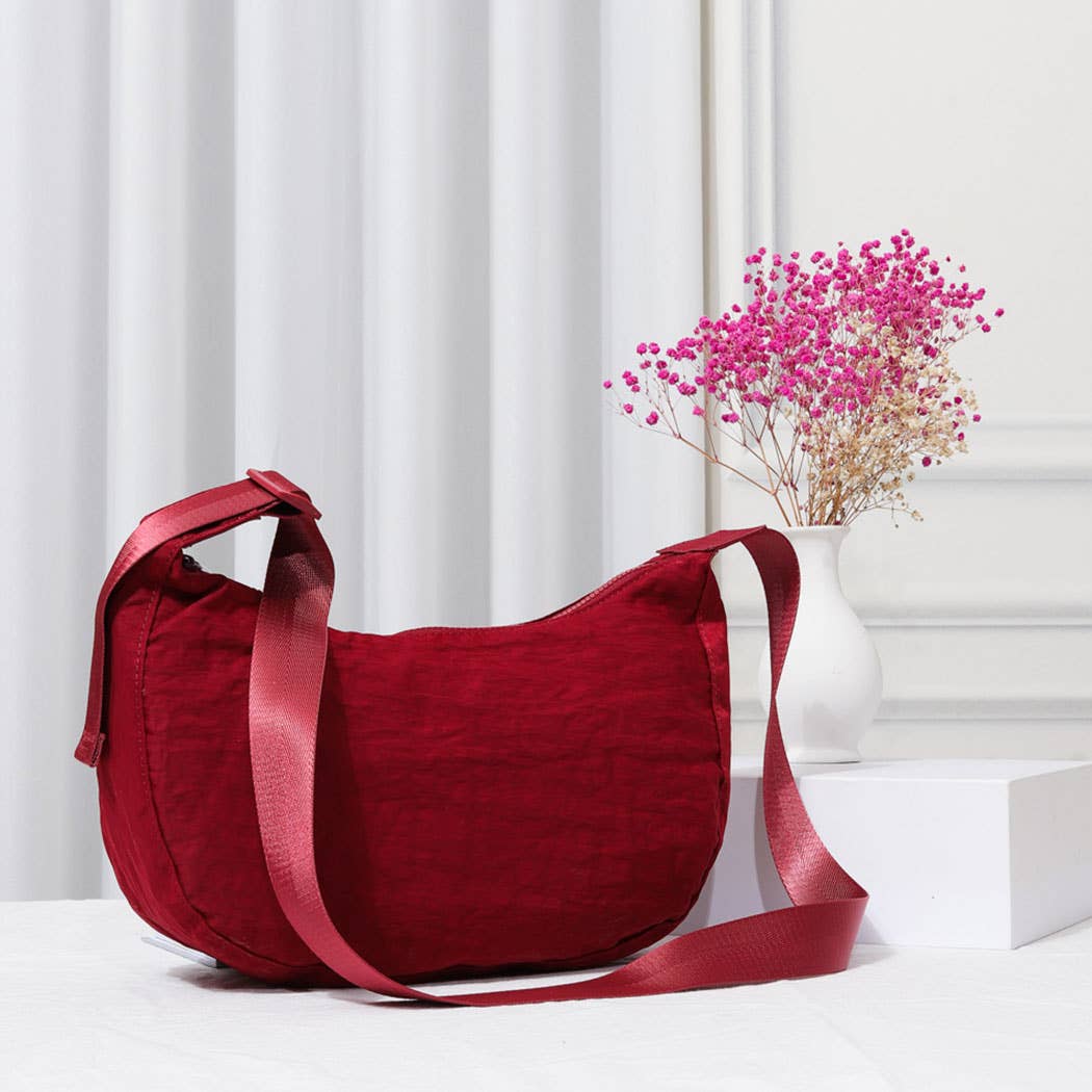 Fashion City - Wholesale Crossbody Bag - Women's - Nylon Half Moon Crossbody-Dark Colors17