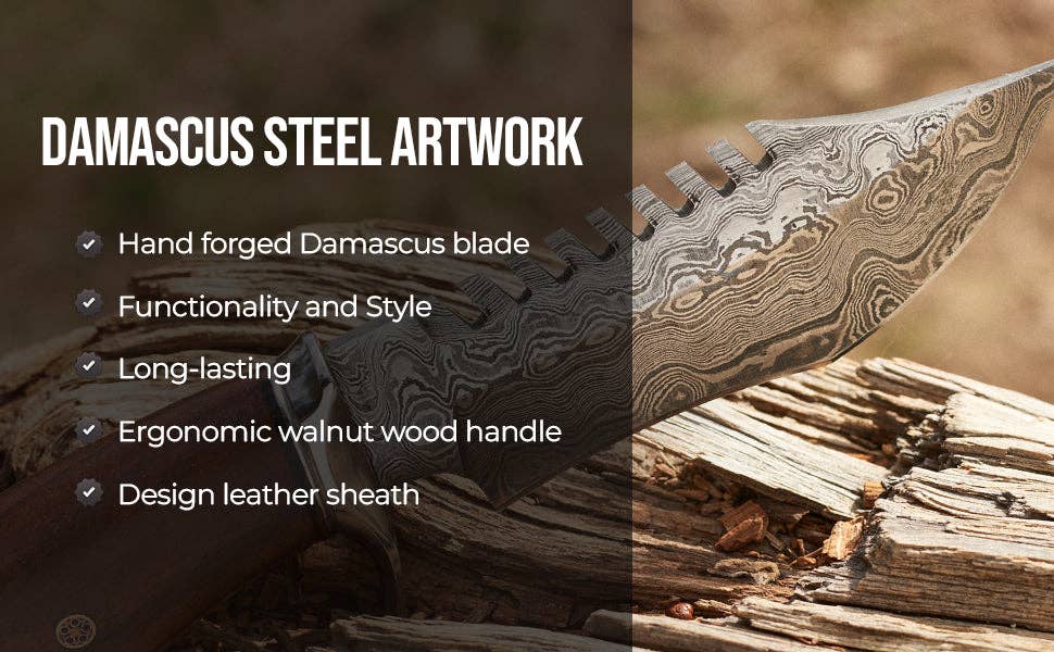 BigCat Knives - Wholesale Pocket Knife/Holder - Predator Hunter - Handmade Damascus Hunting/Camping Knife13