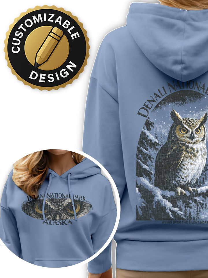 Textile Graphix - Wholesale Hoodie - Unisex - Winter Owl Hoodie – Vintage Alaska Wildlife Design3