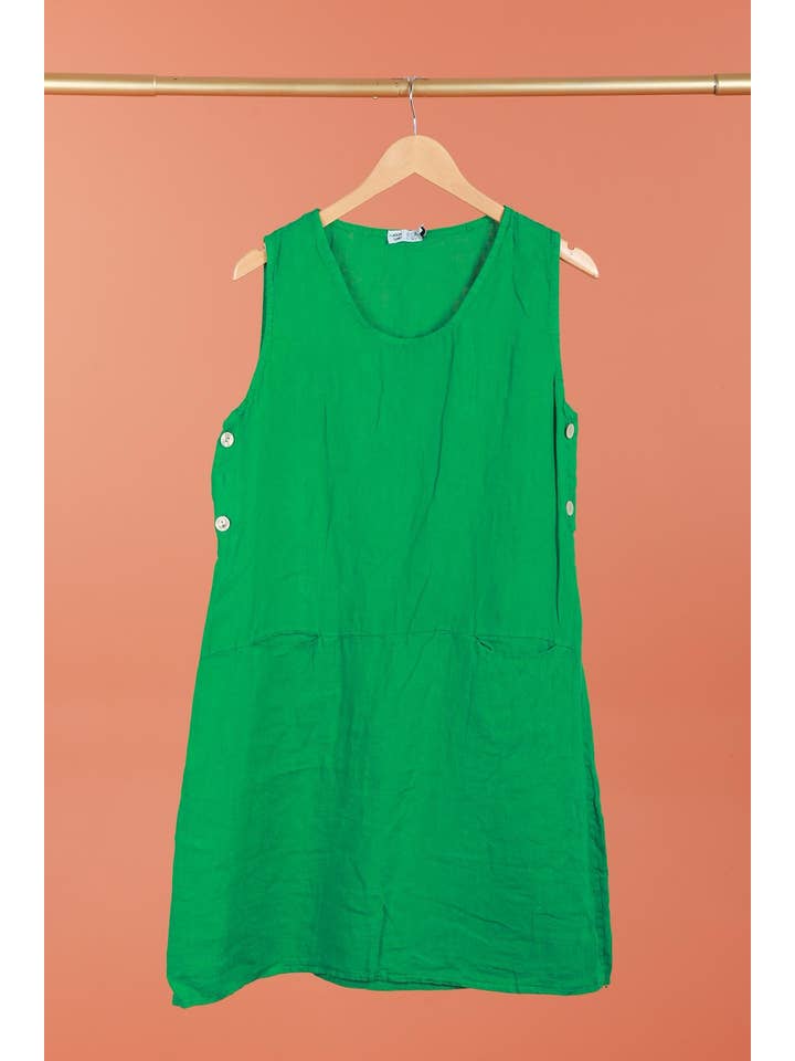 la maison des fibres naturelles – Großhandel Kleid – Damen – Ärmelloses Kleid aus 100 % Leinen, Modell 6255192