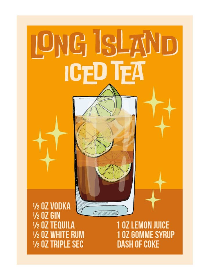 Long Island Iced Tea Art Print for wholesale by WallChart.Co