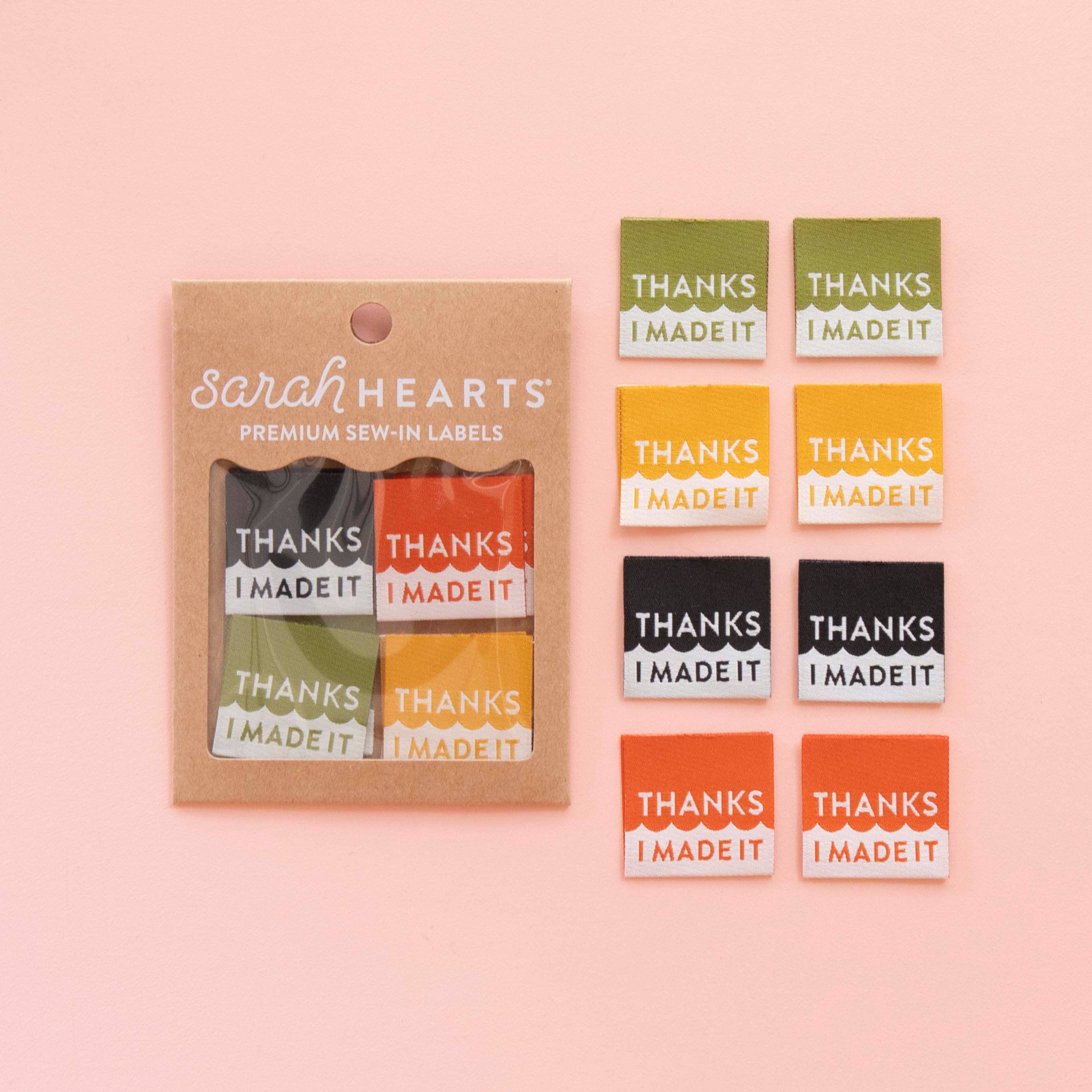 Sarah Hearts - Wholesale Craft Supplies - Thanks I Made It Multipack Woven Sewing Labels