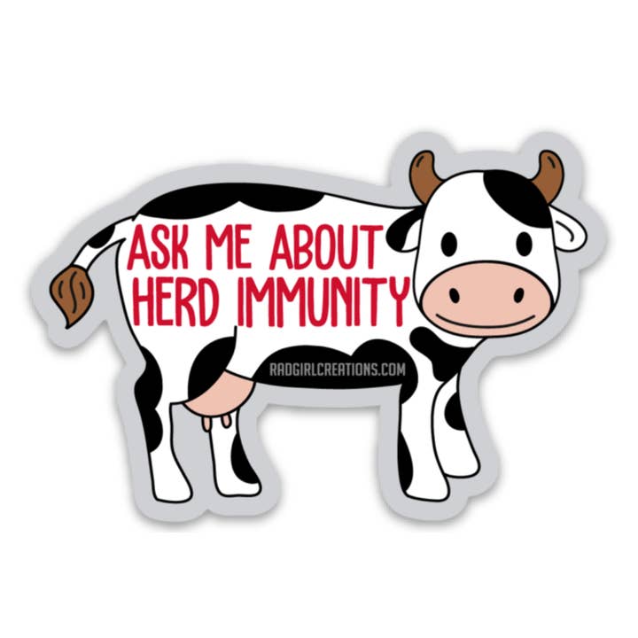 Herd Immunity Decal for wholesale by Rad Girl Creations