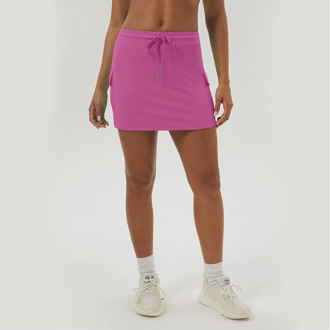 Sodalemon - Wholesale Athletic Skirt - Women's - Women Side Pockets Outdoor Fitness Drawstring Tennis Skirt8