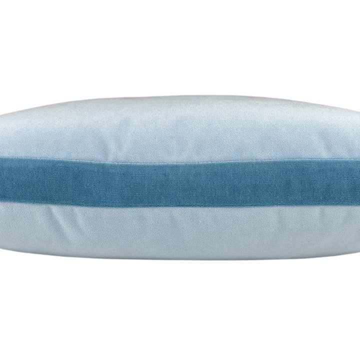 Eloise Chambray Blue Velvet Throw Pillow for wholesale on Faire