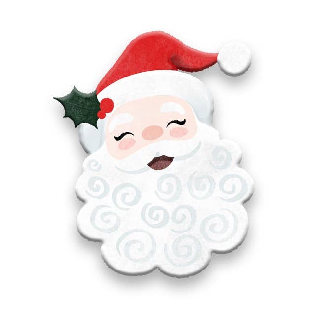 Santa w/ Holly Magnet for wholesale by Roeda Studio
