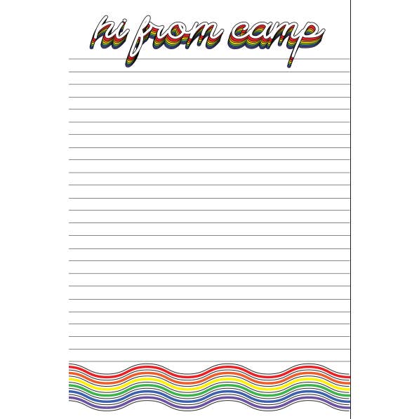 HI FROM CAMP Blank Stationery with Envelopes & Pen for wholesale by Sunny Marshmallow