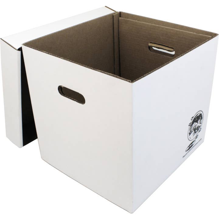 Square Deal Recordings & Supplies - Wholesale Storage Bin - Cardboard 12" Heavy Duty Record Storage Box - Holds Up To 90