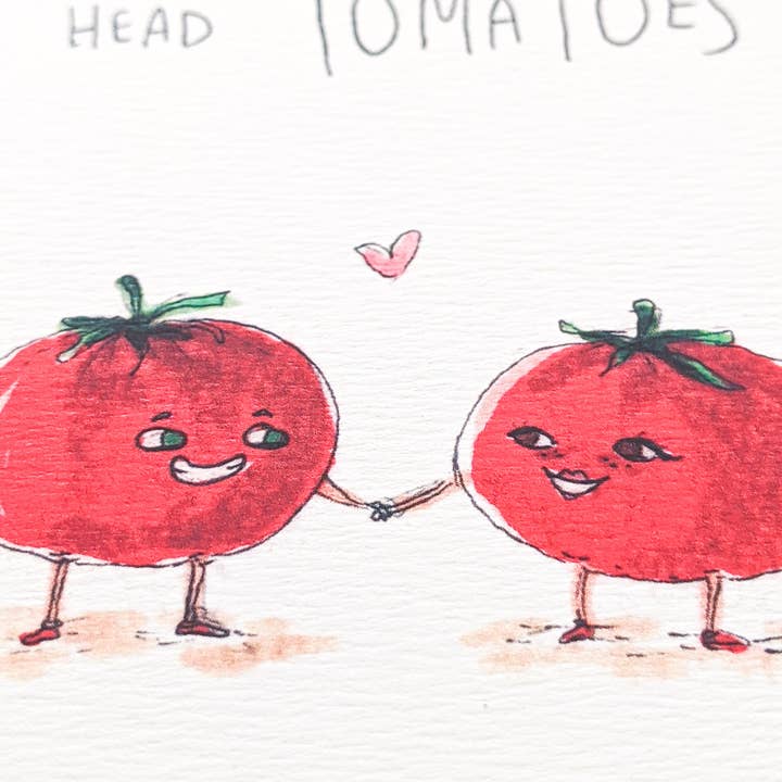Well Drawn - Wholesale Love Card - I Love You From My Head Tomatoes