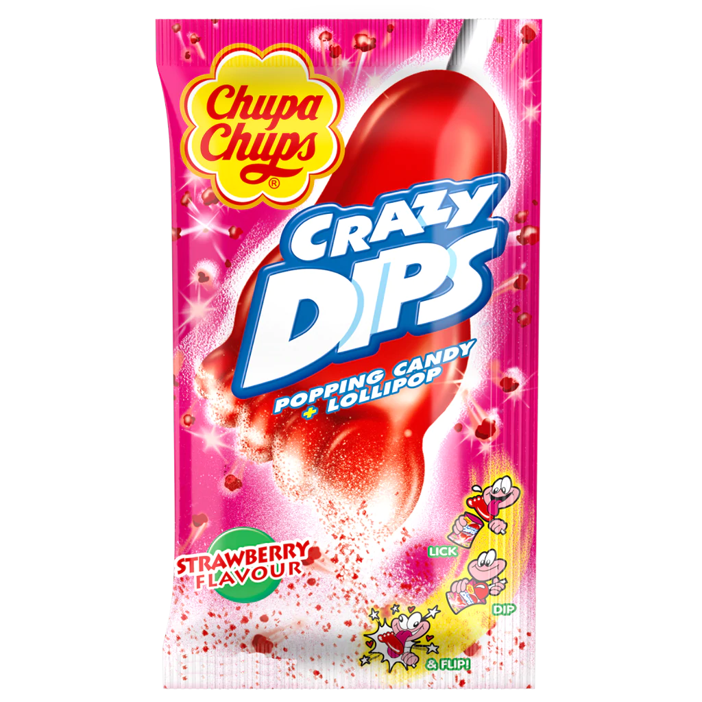 Global Bite Co - Wholesale Lollipop - Chupa Chups Crazy Dip Strawberry 24pck (Netherlands)1