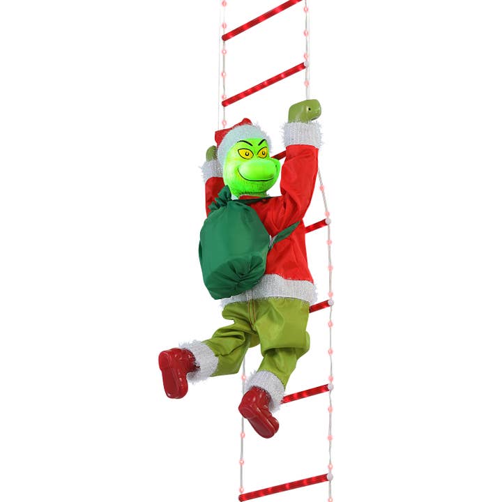 10 ft. Outdoor Animated Rope Ladder Climbing Grinch for wholesale by Mr. Christmas