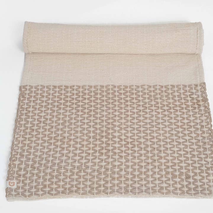 Öko Living - Vente Tapis de yoga - Tapis de yoga Diamond en coton bio - Argile et crème 7 mm3