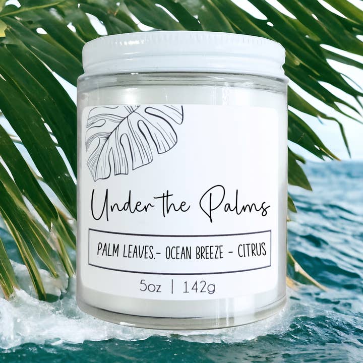 Under the Palms Wood Wick Candle - Green and Fresh for wholesale by ShoreItUp