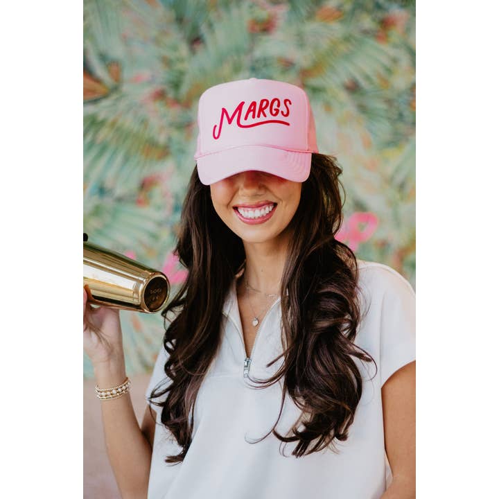Light Pink Margs Foam Trucker Cap for wholesale on Faire