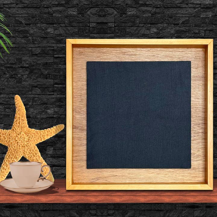 16,5X16,5 ZWART OVER NATUURLIJK SB FRAME (SET VAN 6) voor wholesale door Spice Islands Coastal