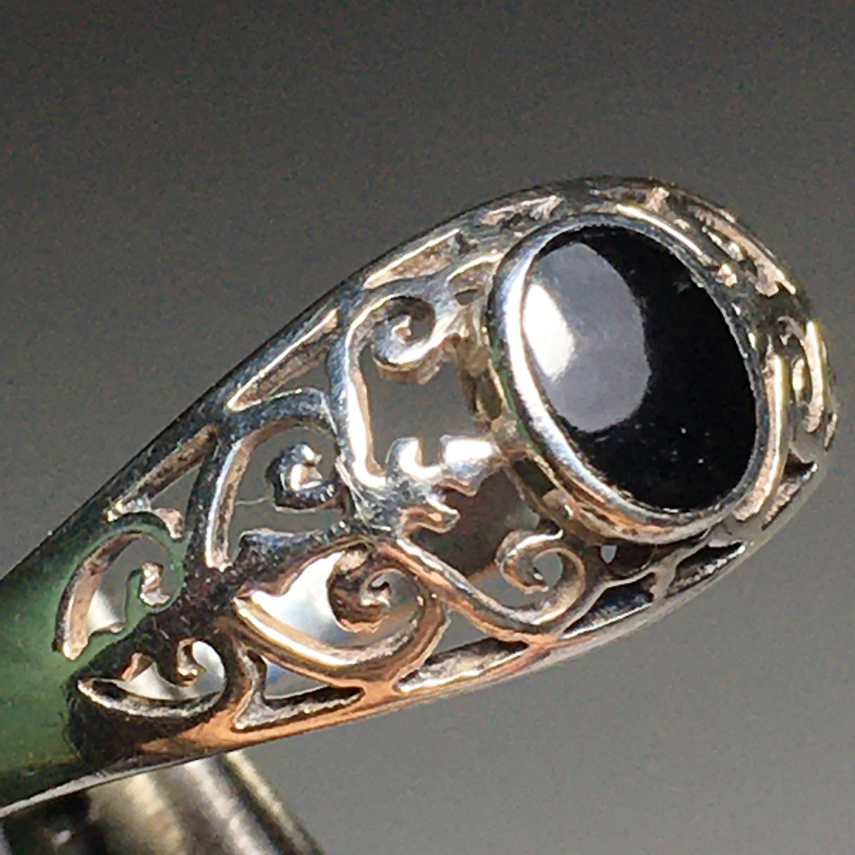 Wildheart Crystals - Wholesale Cocktail/Statement Ring - Onyx Sterling Silver Ring (Size 9)1