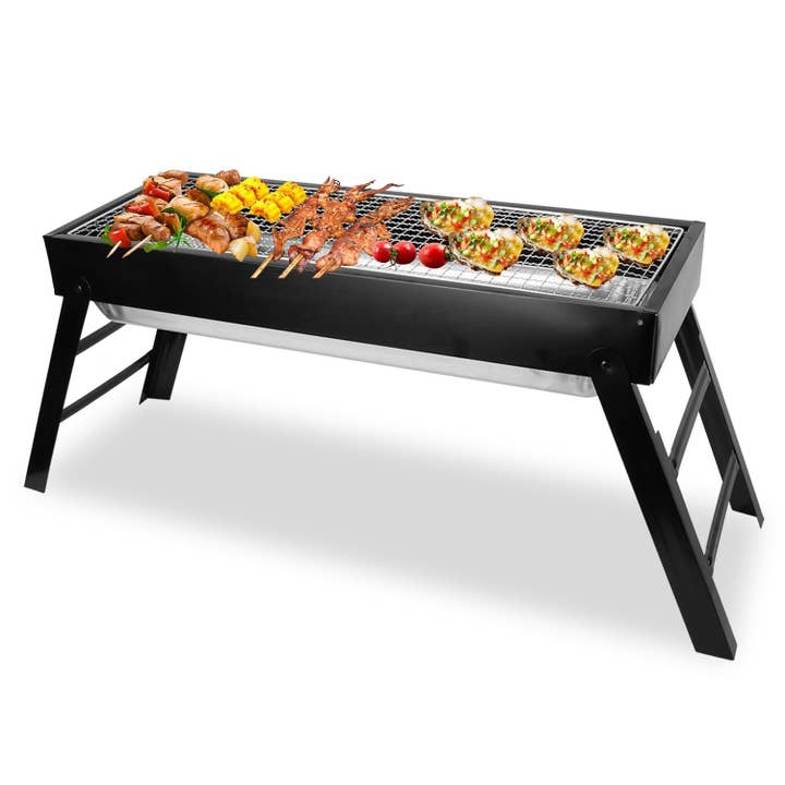 AS pic Foldable Charcoal BBQ Grill Stainless Steel Grill Net Easy Setup Portable Tabletop Barbecue Grill for Camping Picnic Outdoor Party Backyard for wholesale on Faire8