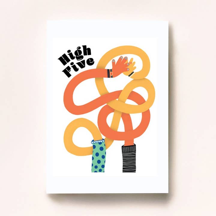 High Five Greeting Card for wholesale by Coco the Inspirationist