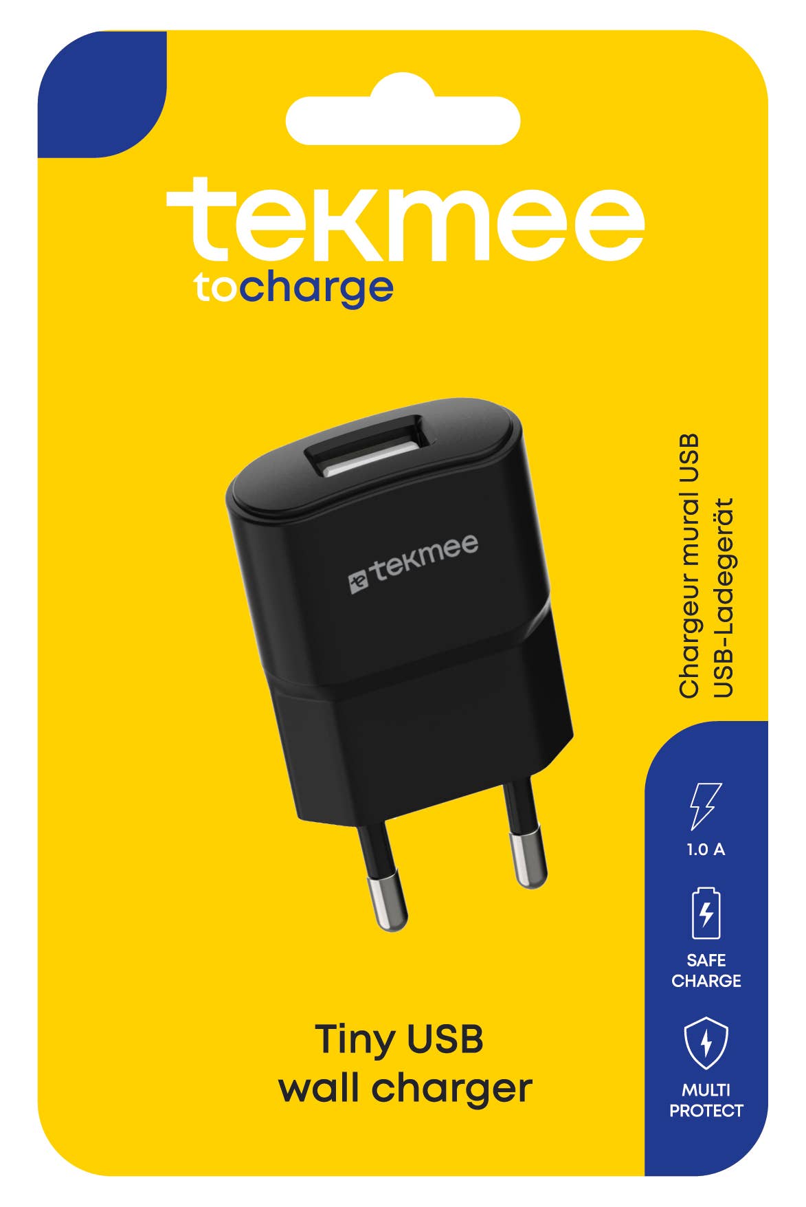 Tekmee - Wholesale Draagbare oplader - Zwarte USB-wandoplader