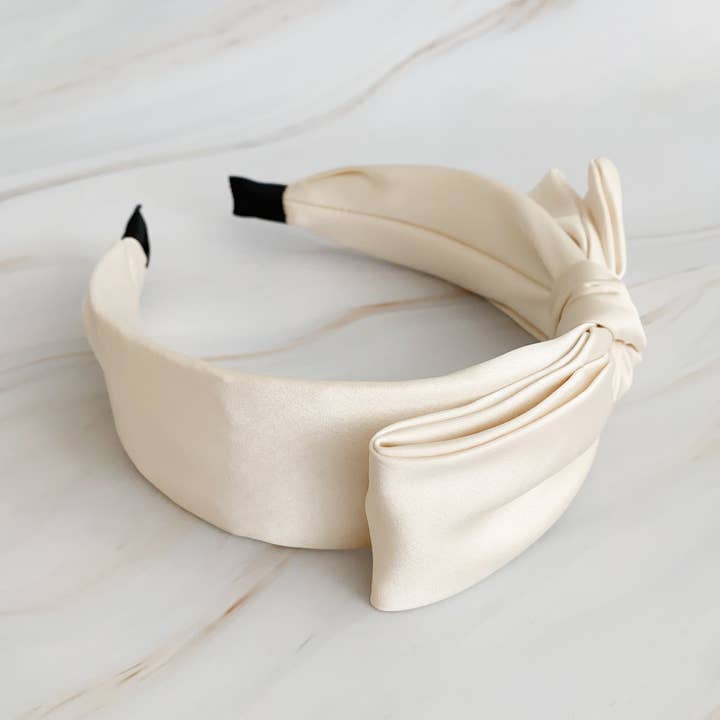 Ellison+Young - Wholesale Fashion Headband - Women's - Tied Satin Side Bow Headband