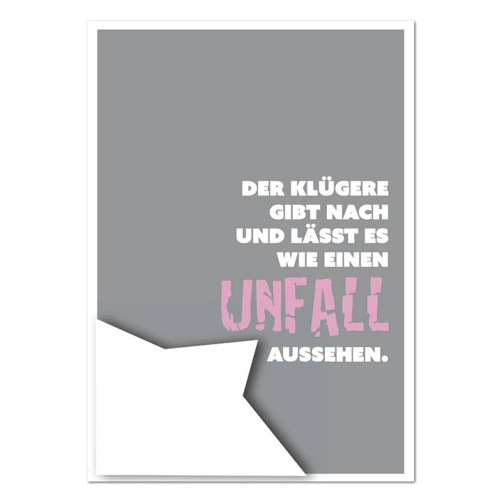 Postcard “Accident” for wholesale by Rabenmütter Verlag UG