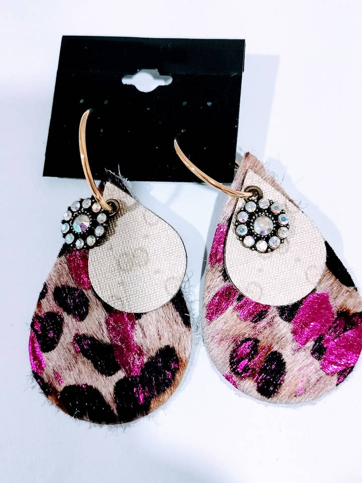 Upcycled Teardrop earrings for wholesale by Contagious Couture