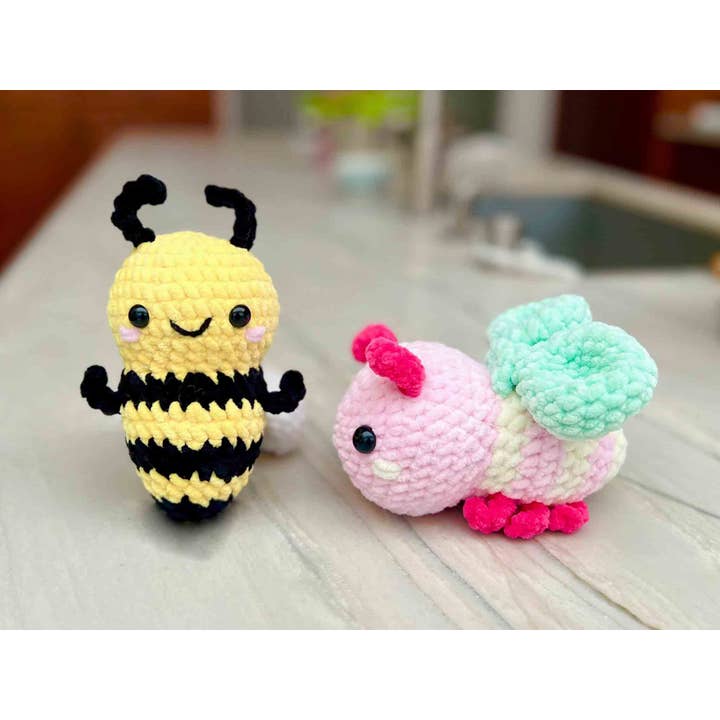 Cute Crochet Bee, Amigurumi Bee, Handmade Stuffed Animal for wholesale by TOMOPOD LLC
