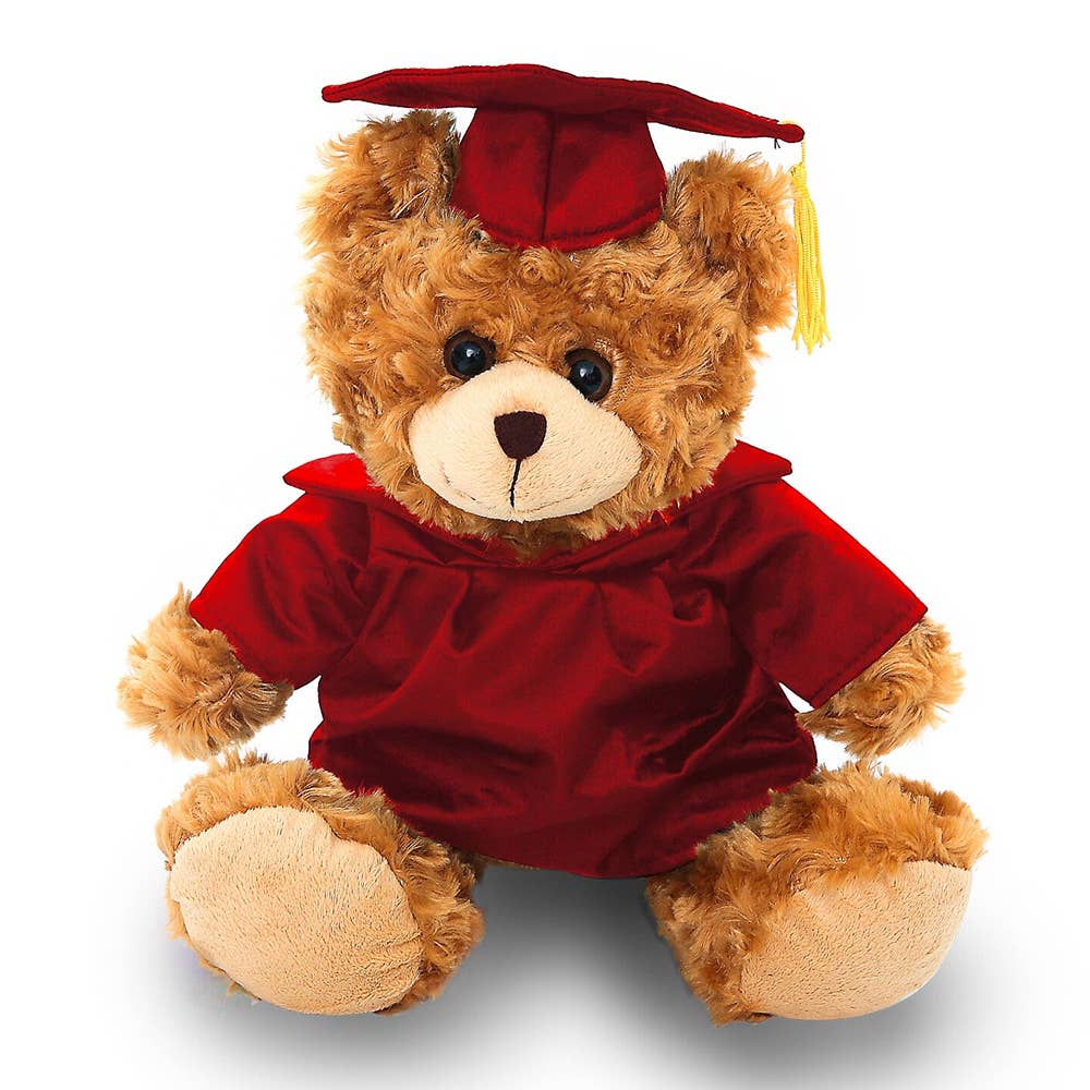 Plushland - Wholesale Stuffed/Plush Toy - Kids & Baby - 11″ Graduation Mocha Bear Plush | Plush in Custom Cap & Gown5