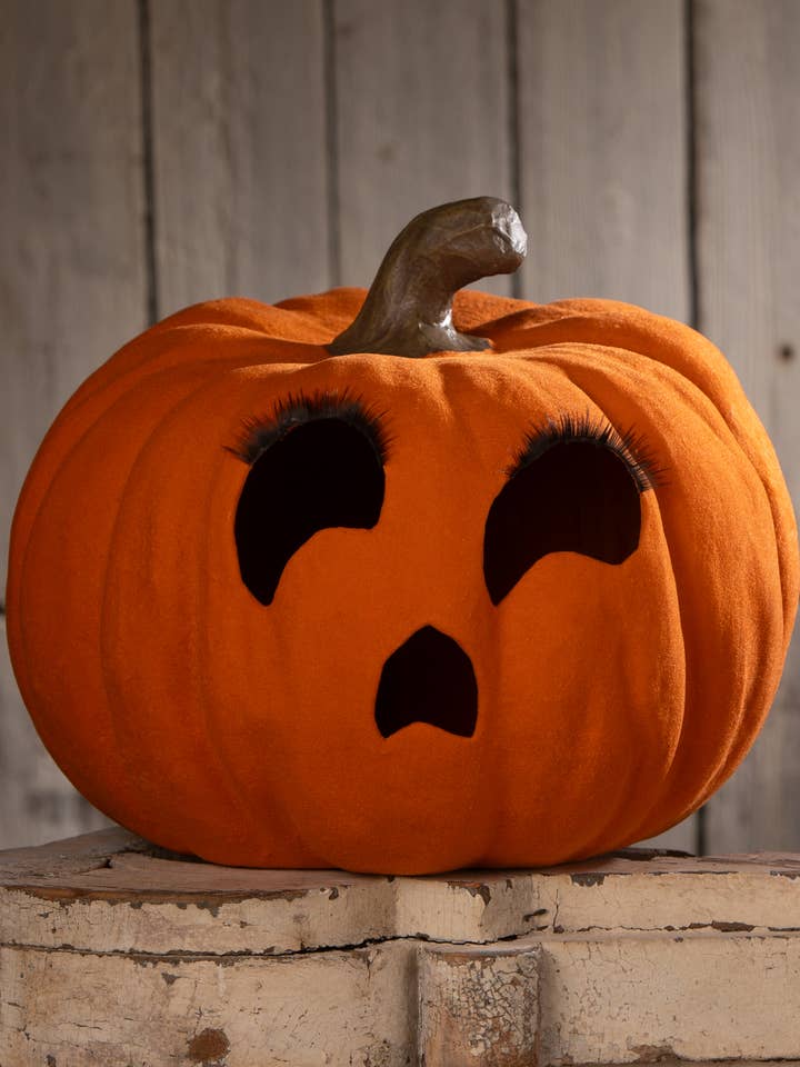 Flocked Orange Jol for wholesale by Bethany Lowe Designs