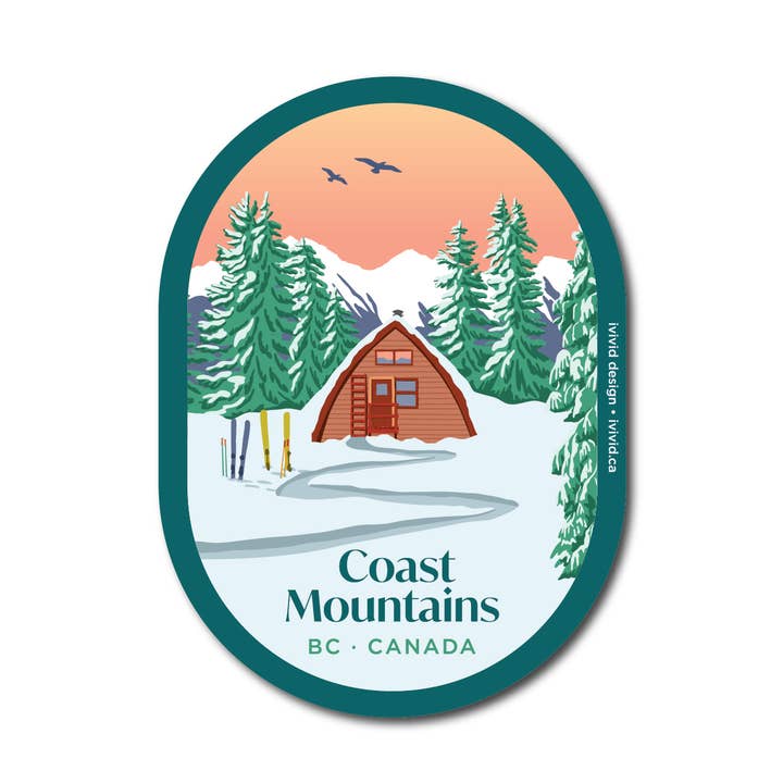 Coast Mountain - BC - Canada - Sticker for wholesale by Ivivid Design