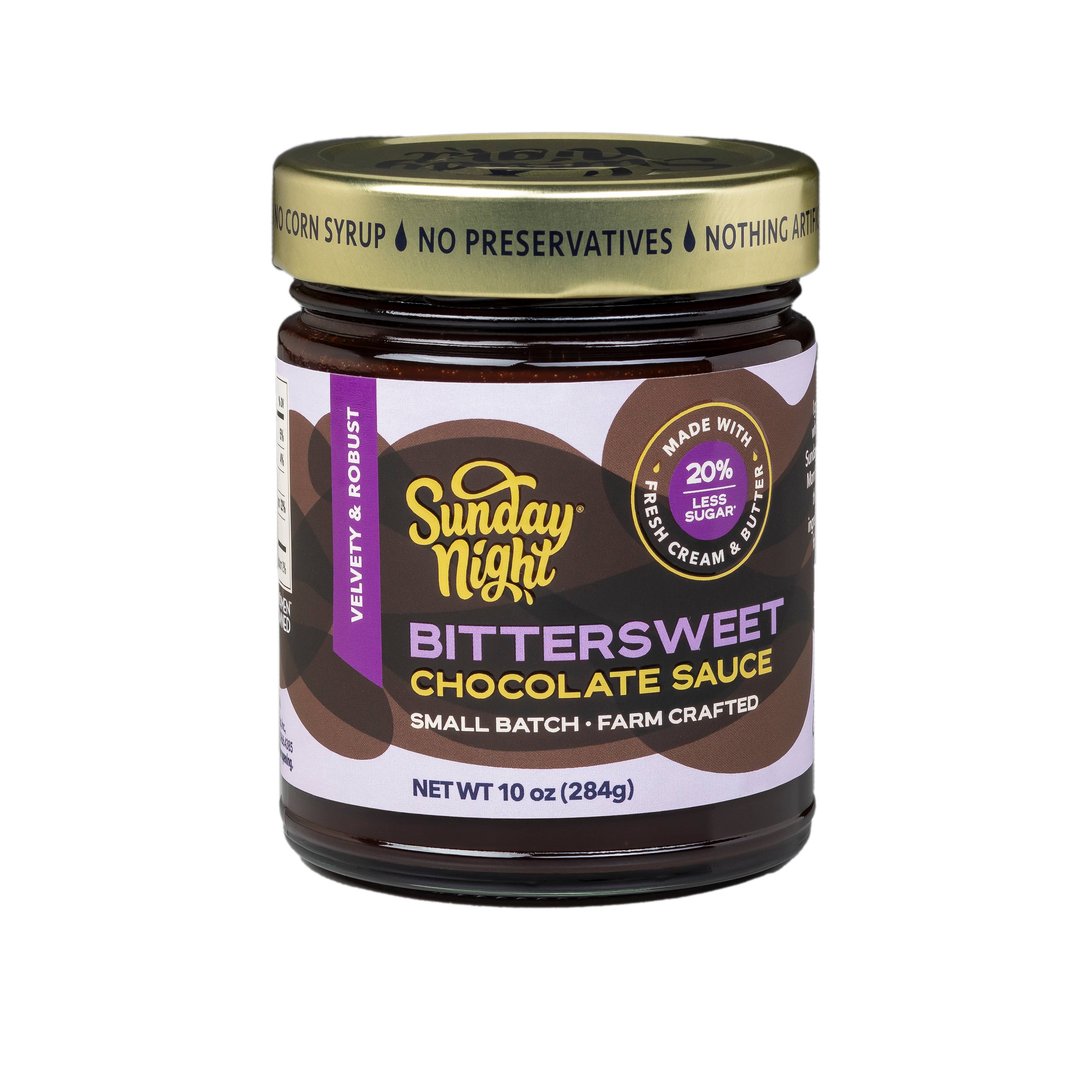 Sunday Night Foods - Vente Pâte à tartiner au chocolat/caramel - Sauce au chocolat mi-amer (20 % de sucre en moins)