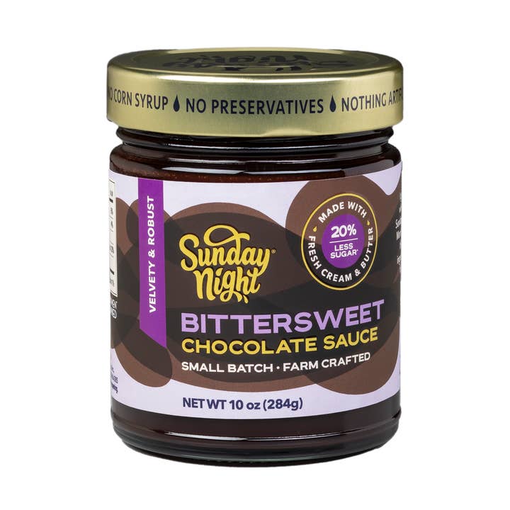 Sunday Night Foods - Vente Pâte à tartiner au chocolat/caramel - Sauce au chocolat mi-amer (20 % de sucre en moins)0