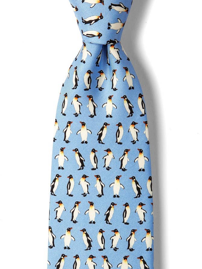 Emperor Returns Tie - Light Blue Silk for wholesale by Alynn