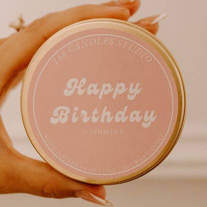 168 Candles Studio - Wholesale Travel candles - Happy Birthday Cashmere 4oz Candle0