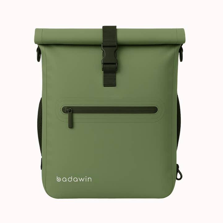 BADAWIN - Wholesale Backpack - Unisex - Ali waterproof bike backpack – 2-in-1 sage green bag1