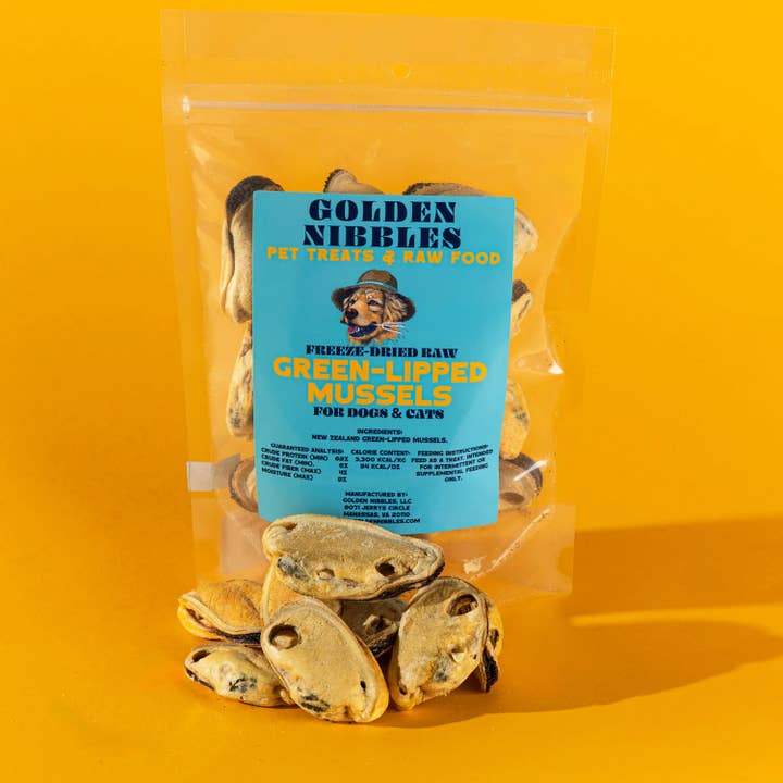 New Zealand Green-Lipped Mussel - 2oz Bag - Freeze-Dried for wholesale by Golden Nibbles