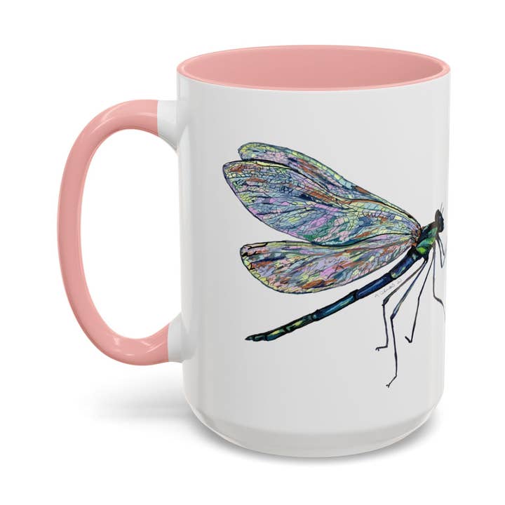Tasse à café bicolore Dragonfly (11 oz et 15 oz) pour la vente par Blue Cava