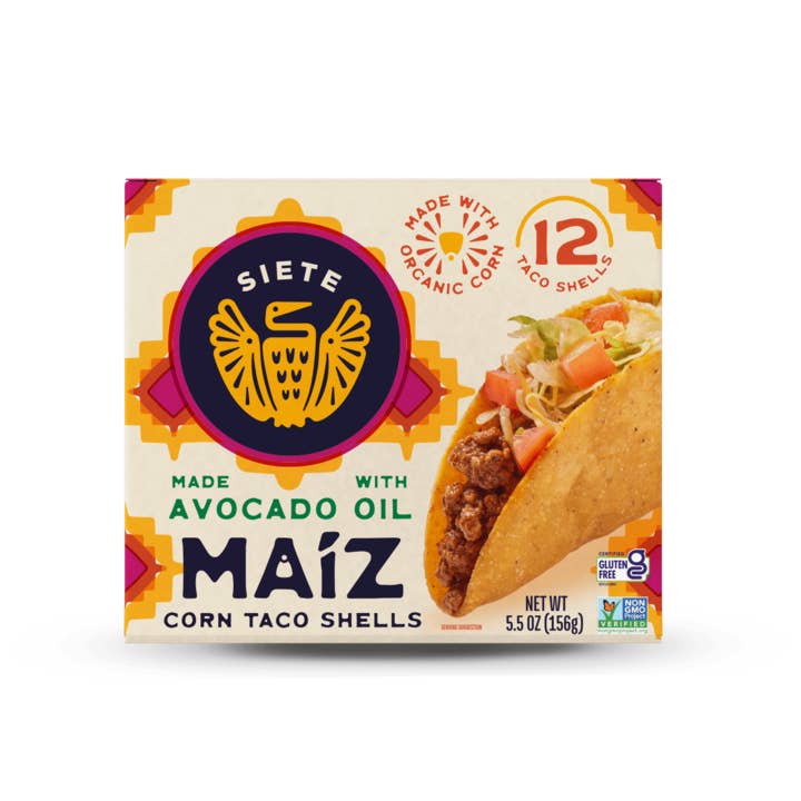 Siete Foods - Wholesale Bread/Tortilla - MaÃz Corn Taco Shells - 12 boxes (1 case)