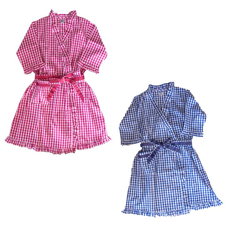 Mainstreet Collection - Wholesale Robe - Women's - Gingham Ruffle Robe2